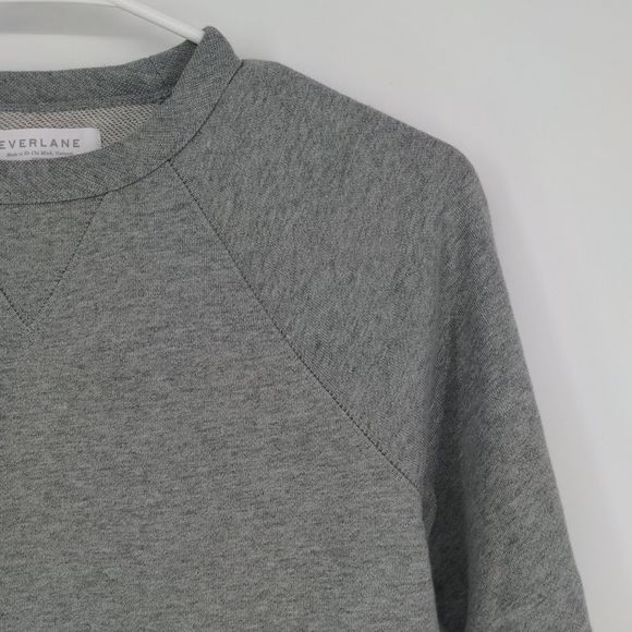 Everlane Women Men The Classic French Terry Crew Sweater Heather Grey‎ Size XXXS - Picture 8 of 14